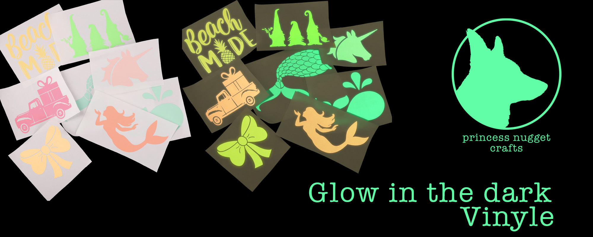 Feuilles vinyle adhésif Glow in the dark